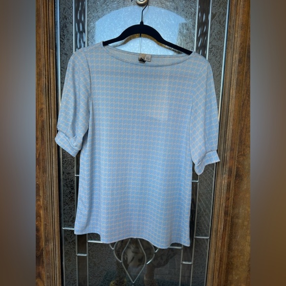 Misia Light Blue Geometric Blouse - Picture 4 of 5